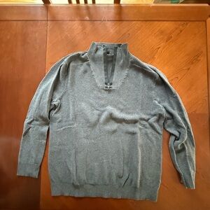 Alfani Gray Zip Up Sweater Classic Knit Style
